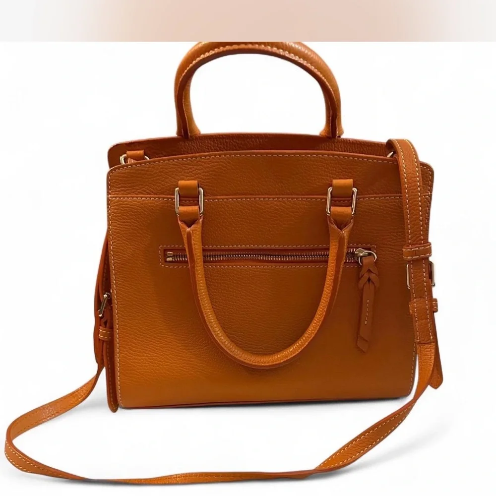 Dooney & Bourke Orange Pebbled Leather Satchel